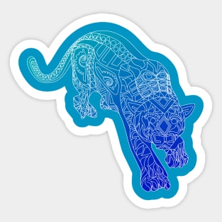 blue led bright cougar tiger cat ecopop Sticker